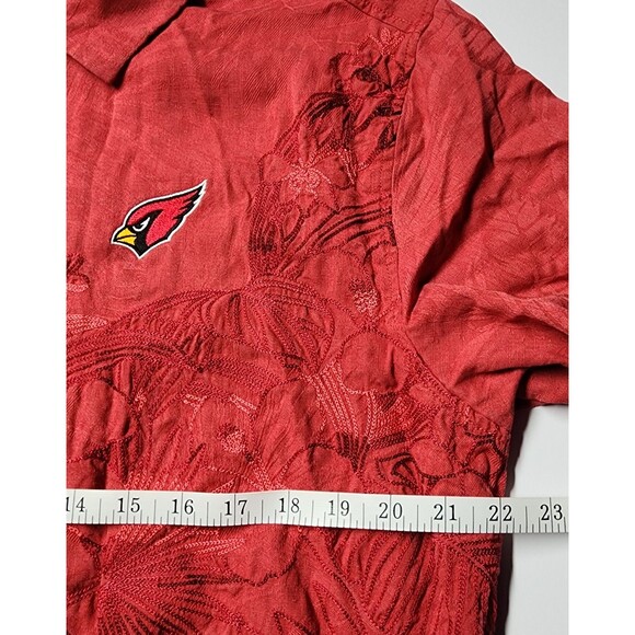 Tommy Bahama NFL Arizona Cardinals Tropical Floral Camp Shirt Island Zone Size L - Picture 7 of 11